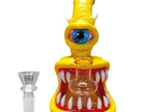 Monster Glass-Clay Bong 16cm Yellow